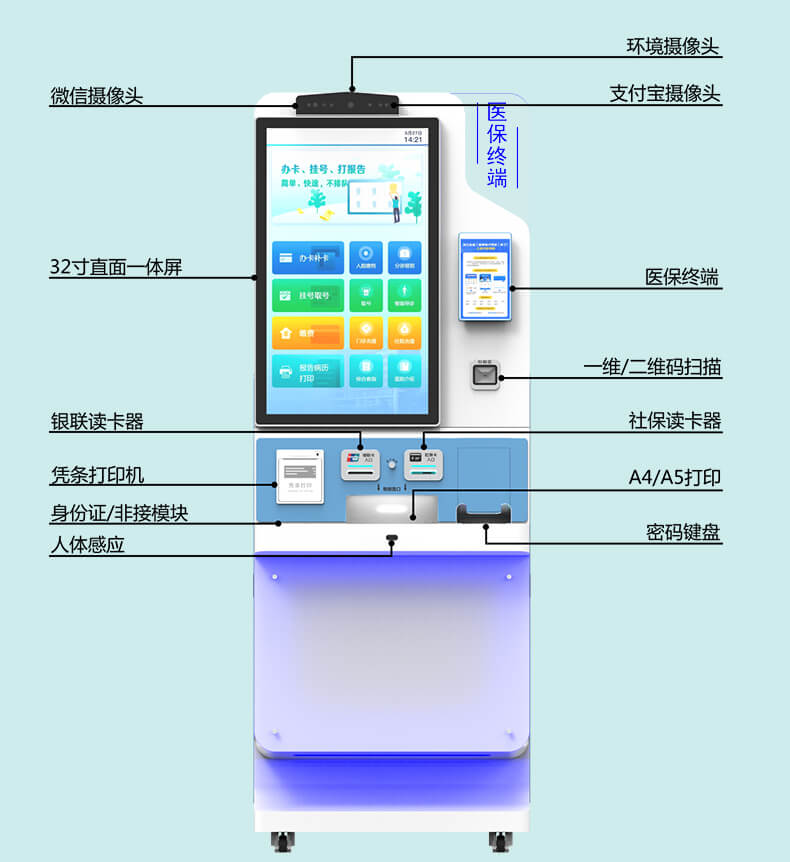 醫院專用32寸直面醫保終端 預約掛號建檔一體機 高效自助不排隊 醫院專用32寸直面醫保終端 預約掛號建檔一體機 高效自助不排隊